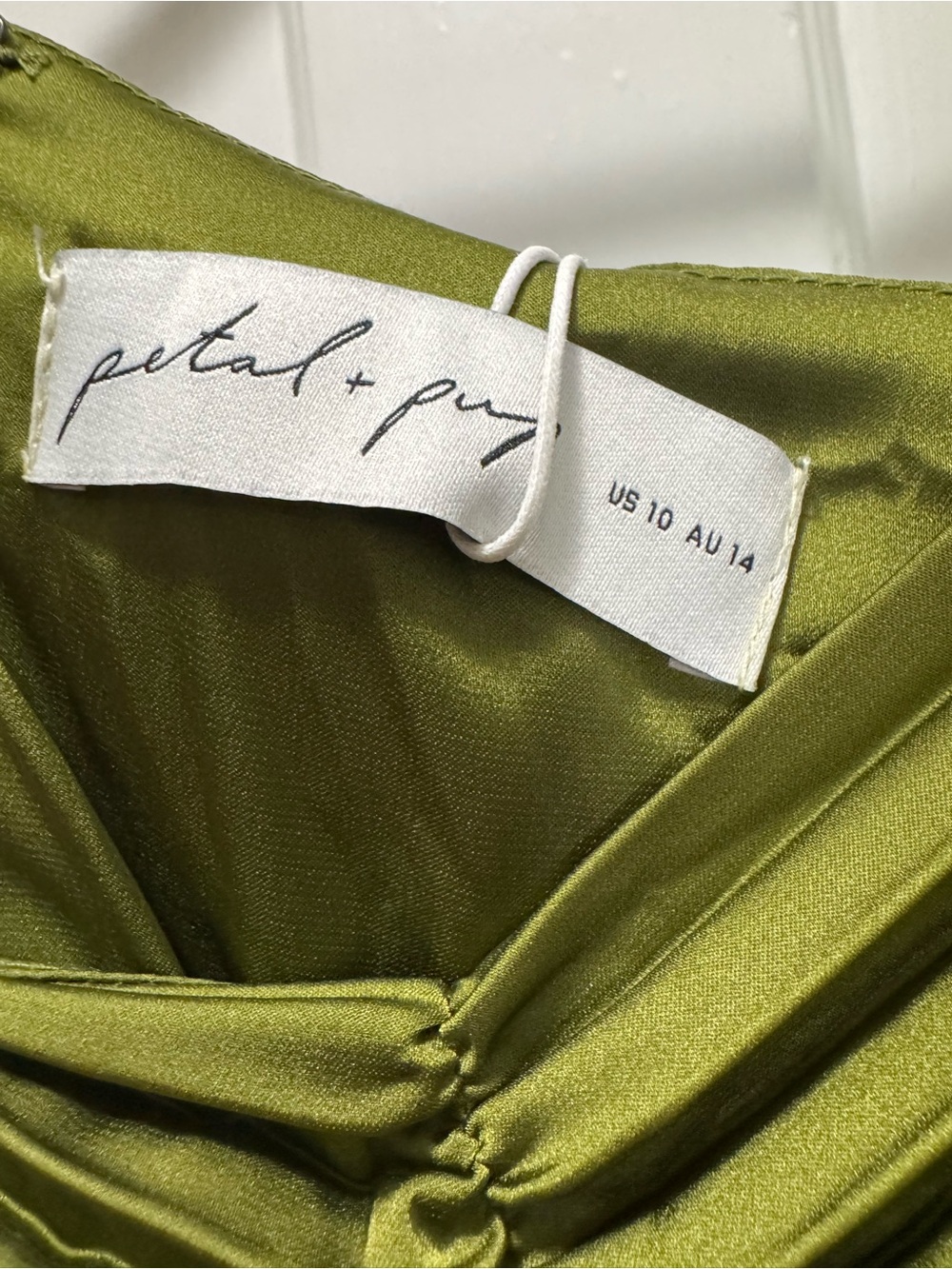 Petal & Pup Naira Pleated Maxi Dress in Palm Green - Picture 4 of 5